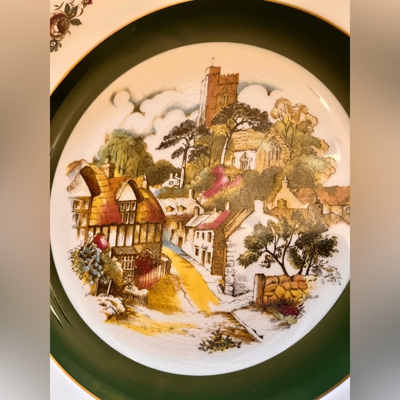 Set 4 Vintage Wood & Sons England Ascot Village Service Plates or Chargers - Picture 6 of 8